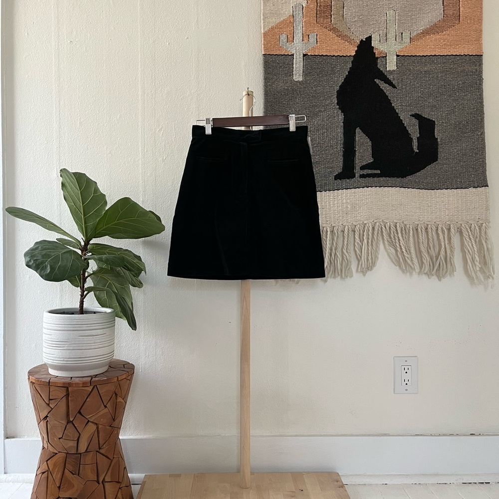 Vintage Black Guess Velvet Mini Skirt